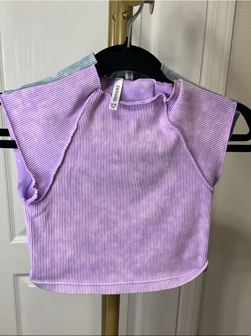 Zenana Lavender Soft Ribbed Cropped Tee